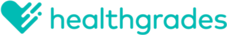Healthgrades logo with heart and dynamic design.