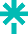 Turquoise star symbol on a white background