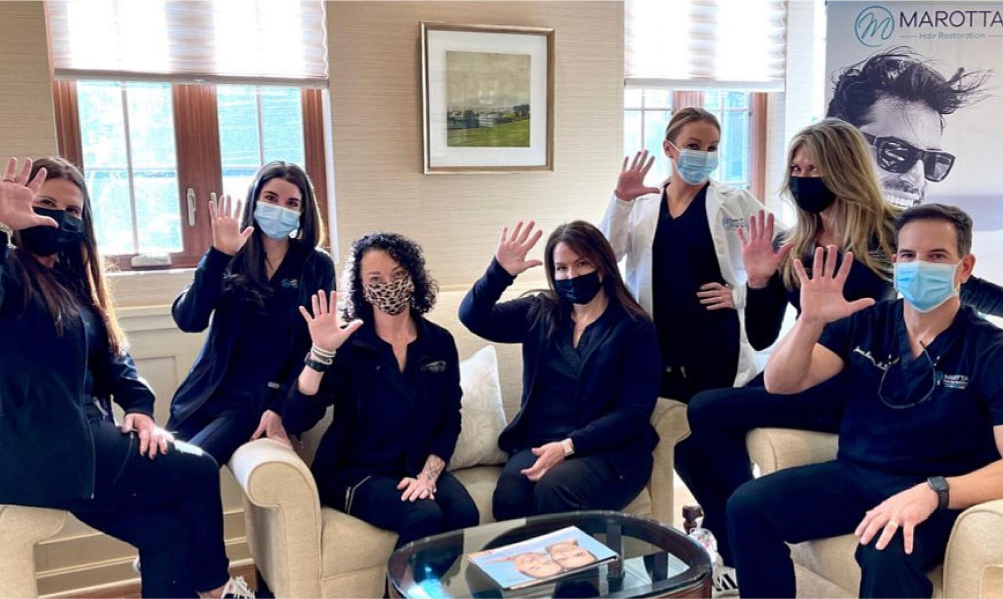 Long Island Plastic Surgery staff wearing masks
